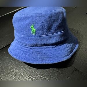 Ralph Lauren Blue pique mesh bucket hat rare vtg